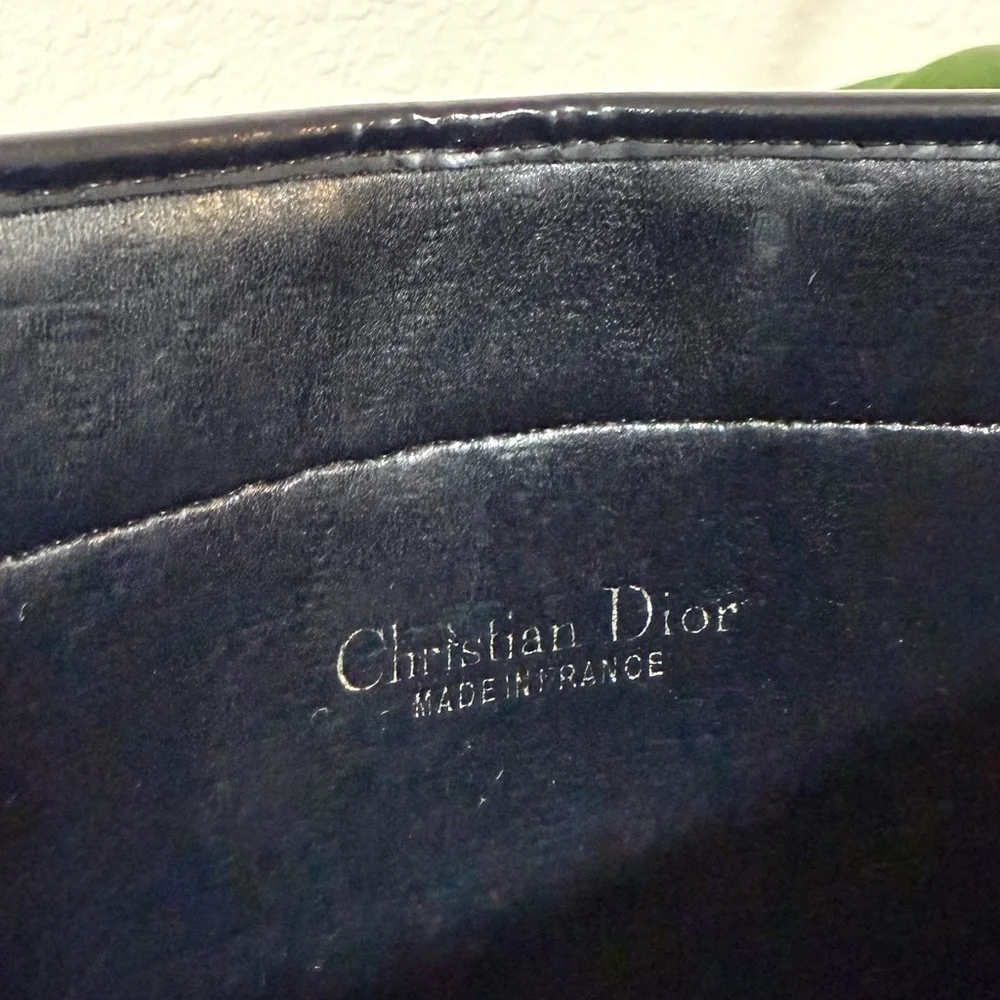 CHRISTIAN DIOR Crossbody Bag Clutch Trotter Canvas Navy Blue - Picture 10 of 12